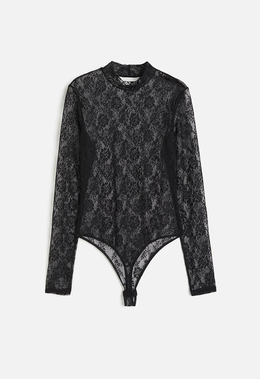 H&M - Turtleneck thong body - black