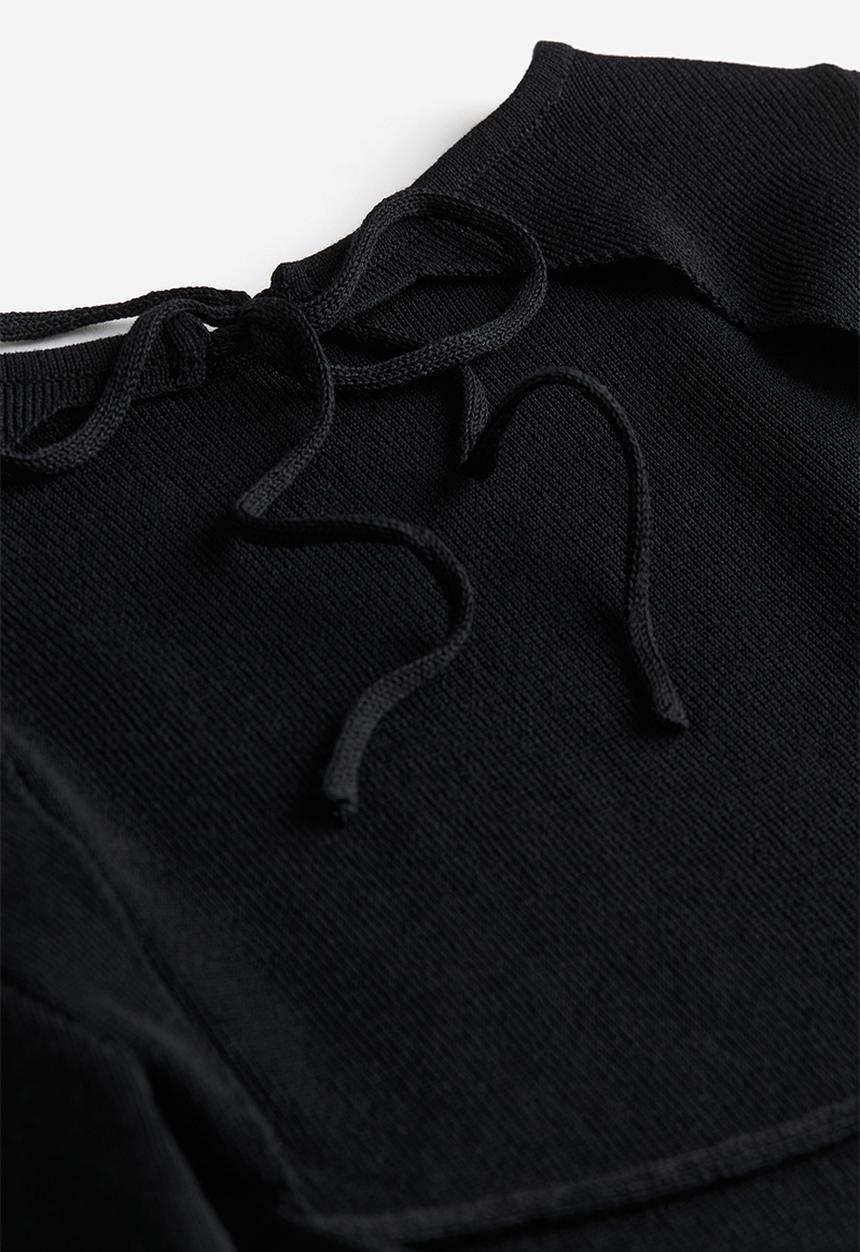 H&M - Open-backed knitted top - black