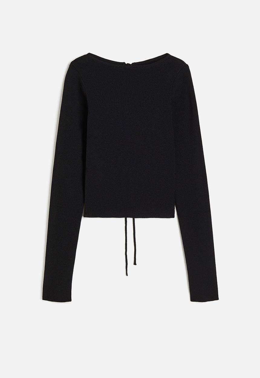H&M - Open-backed knitted top - black