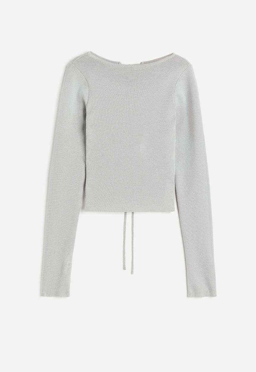 H&M - Open-backed knitted top - light grey
