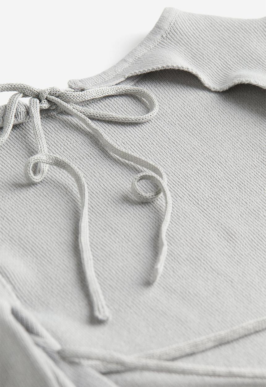H&M - Open-backed knitted top - light grey