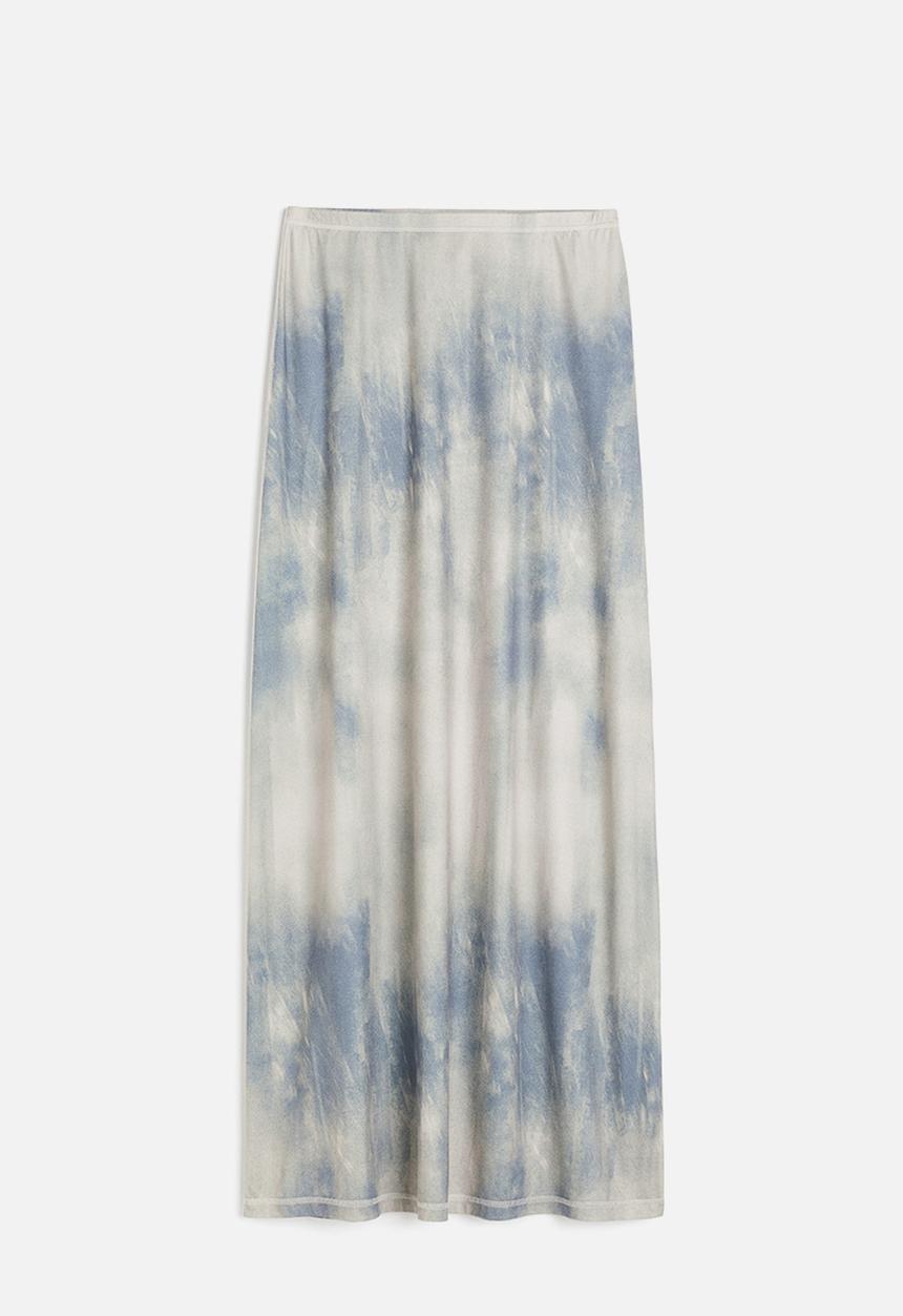 H&M - Jersey maxi skirt - light khaki green/tie-dye