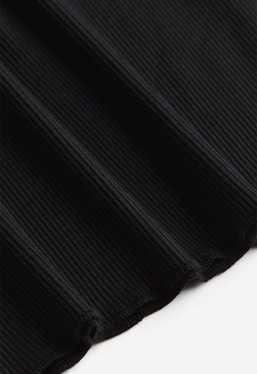 H&M - Sheer ribbed top - black