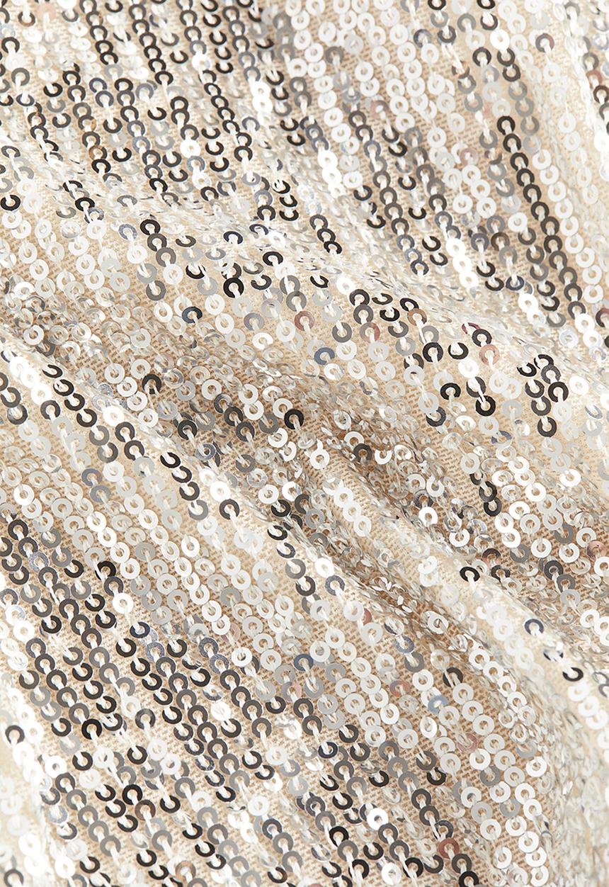 H&M - Sequined top - light beige 