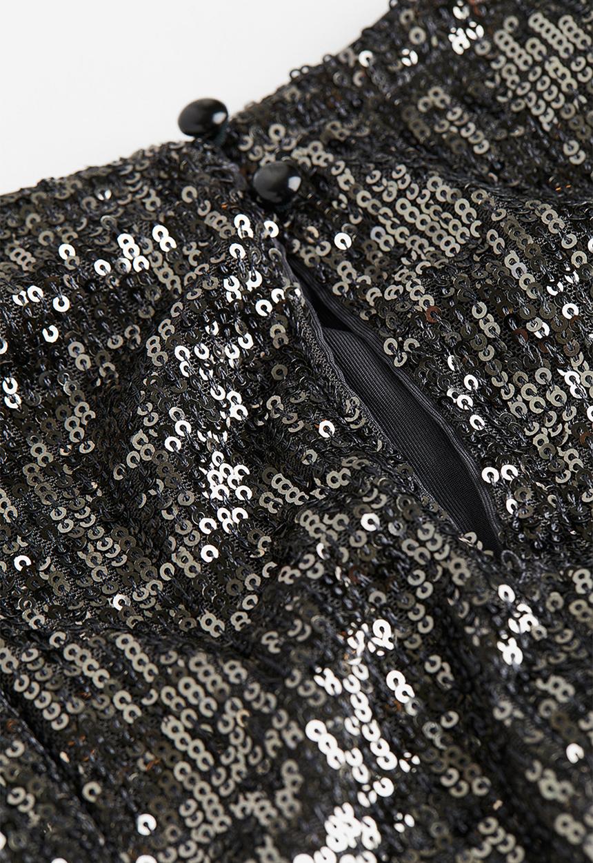 H&M - Sequined top - dark grey sequins