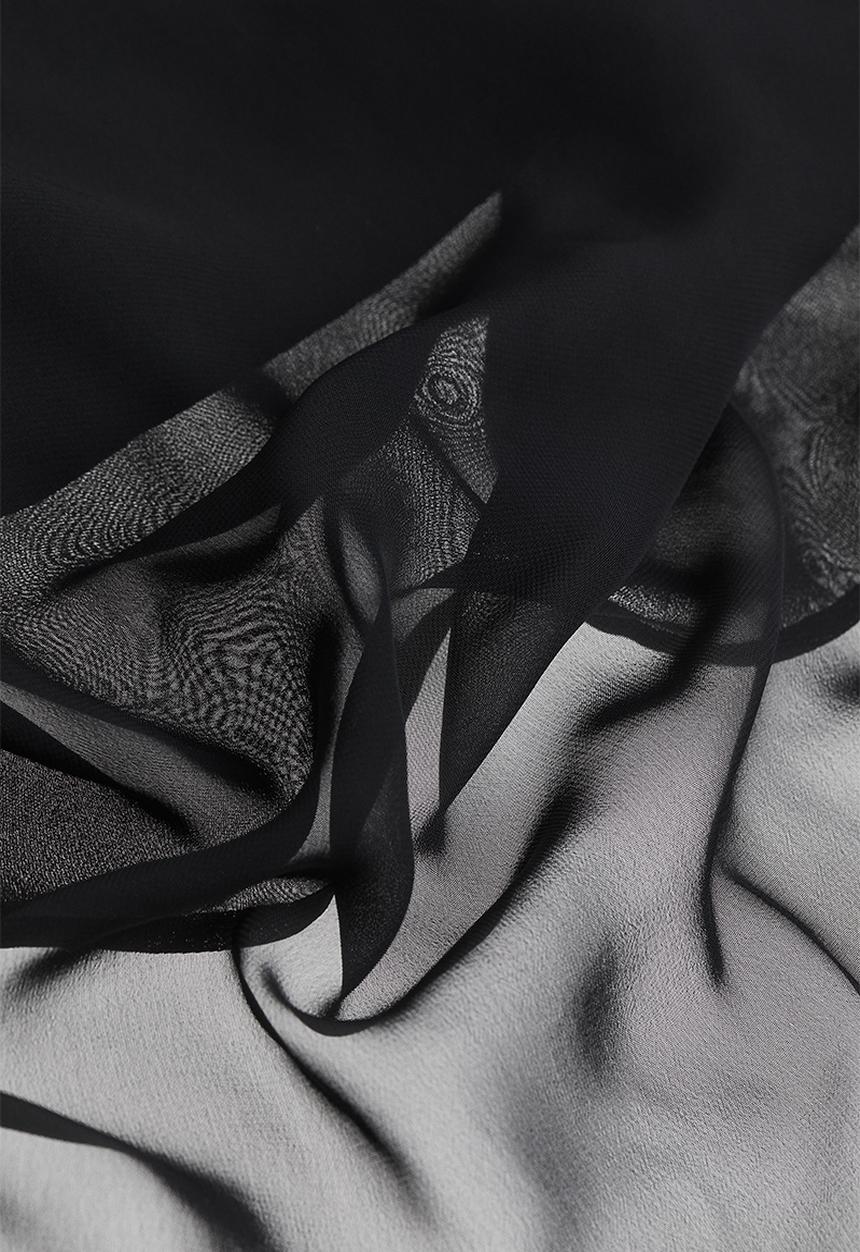 H&M - Sheer stand-up collar blouse - black