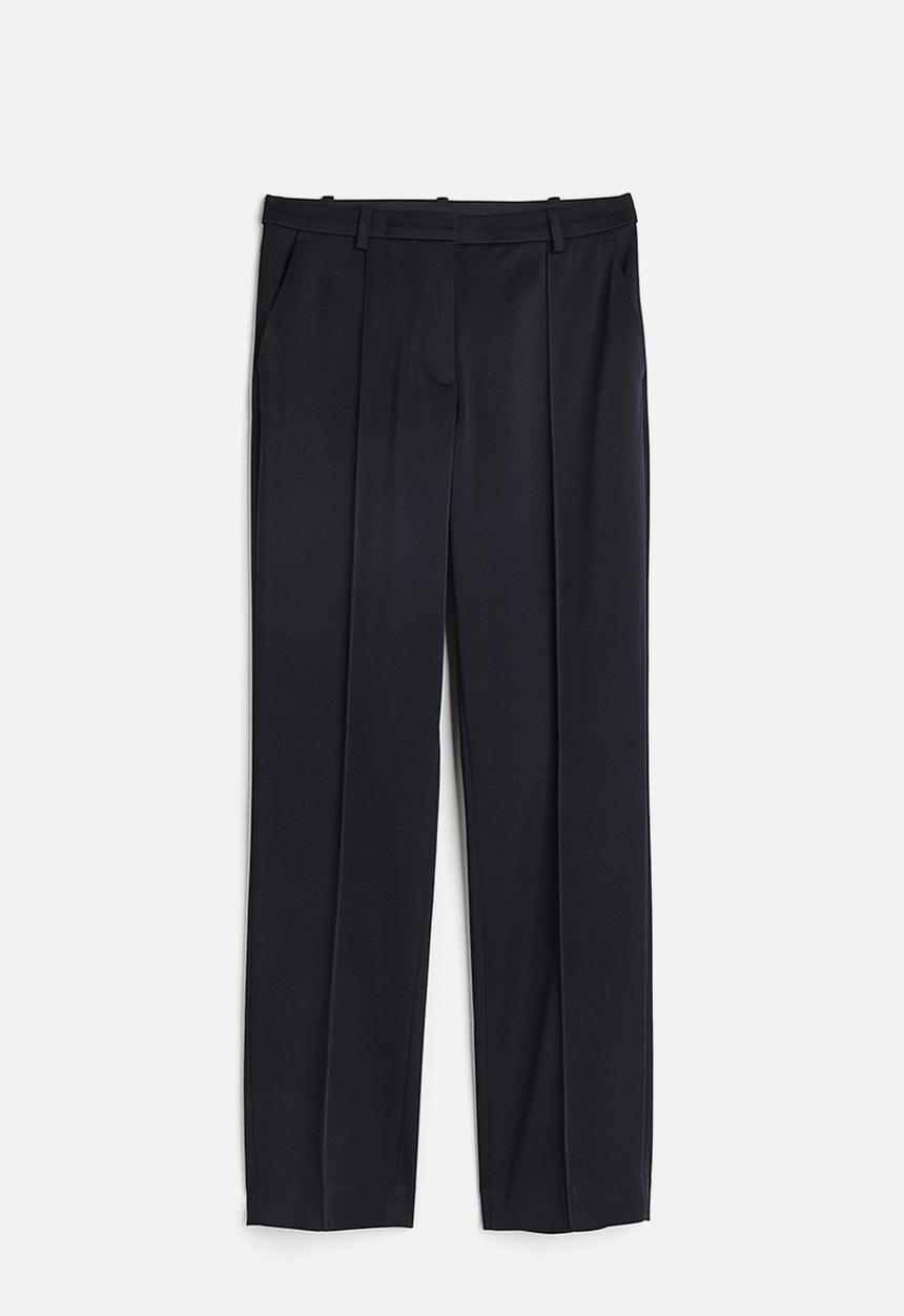 H&M - Slim satin trousers - navy blue