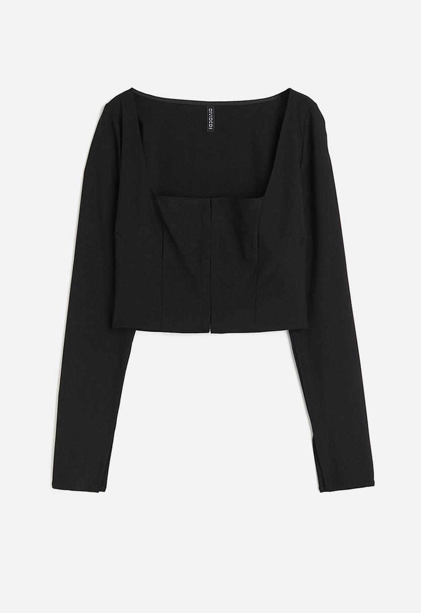 H&M - Square-neck top - black