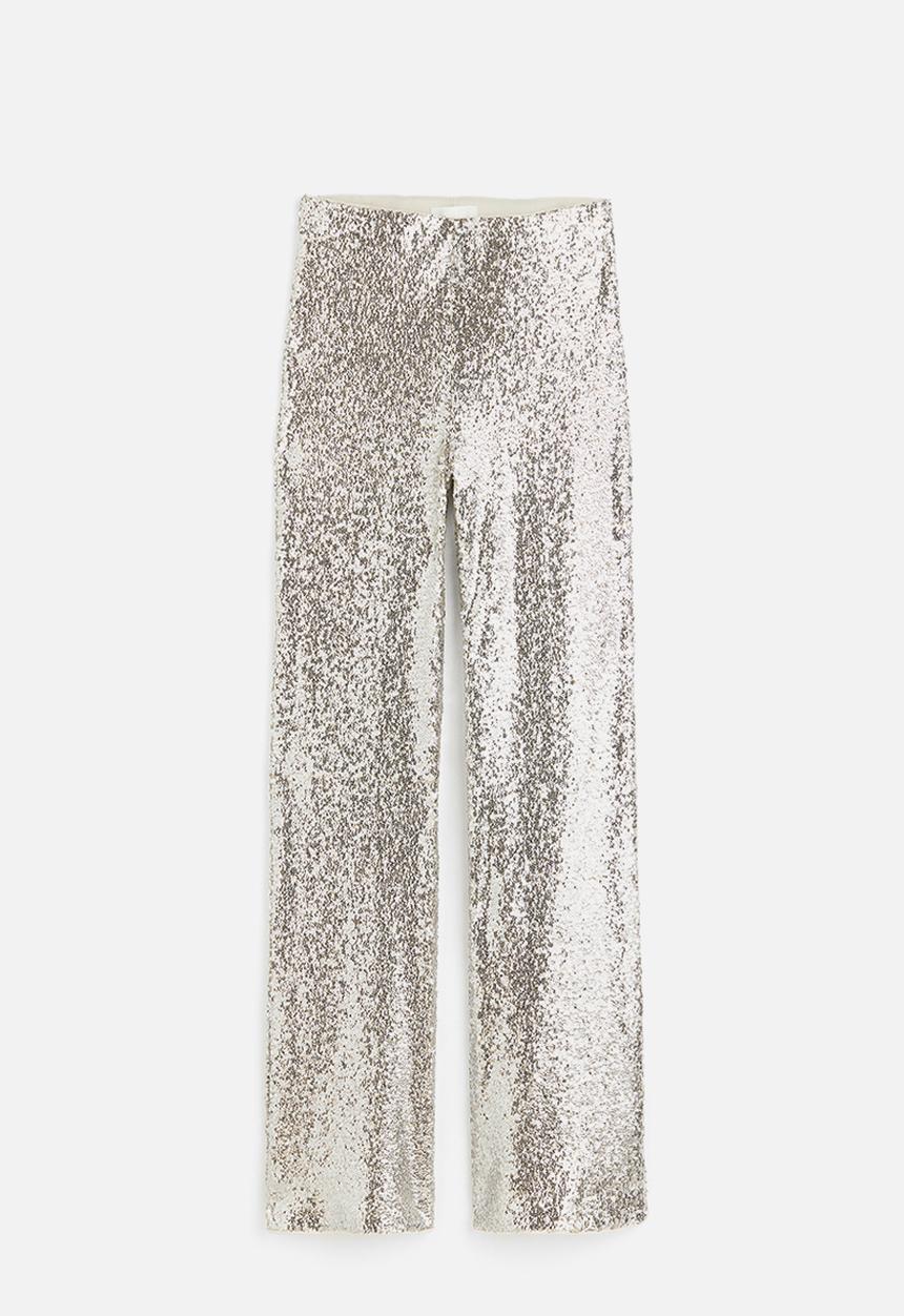 H&M - Sequined trousers - silver-coloured