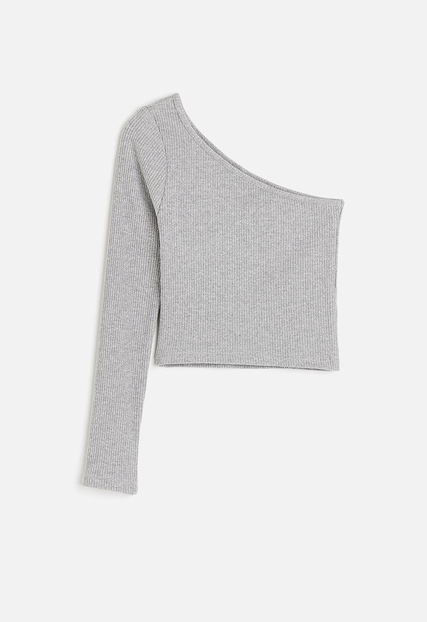 H&M - One-shoulder top - grey
