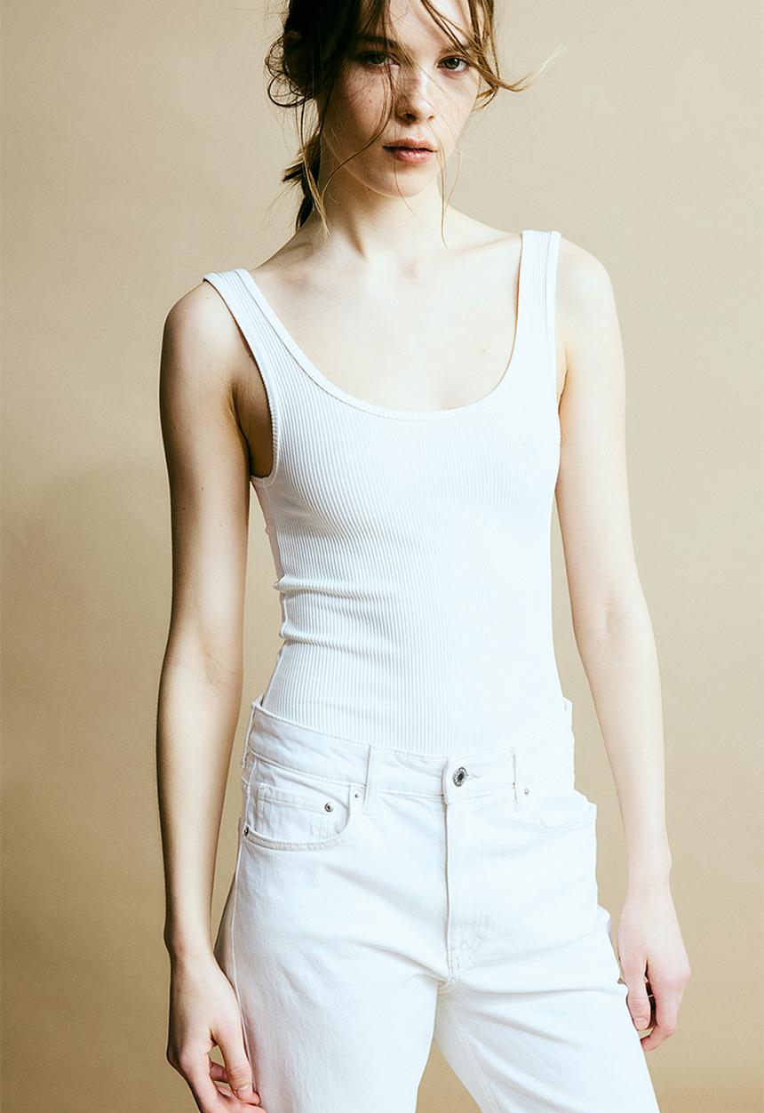 H&M - Bootcut high jeans - white
