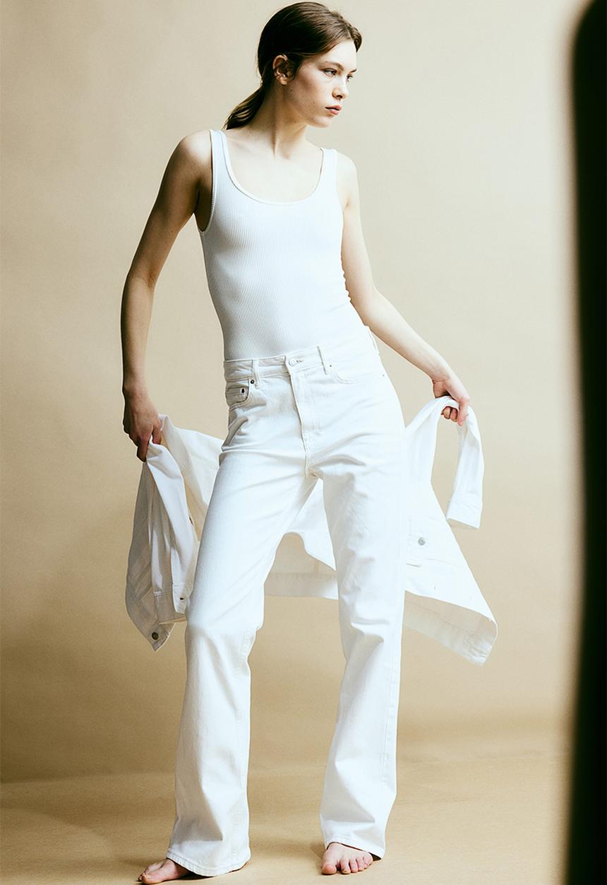 H&M - Bootcut high jeans - white