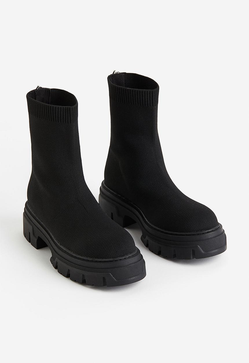 H&M - Chunky sock boots - black