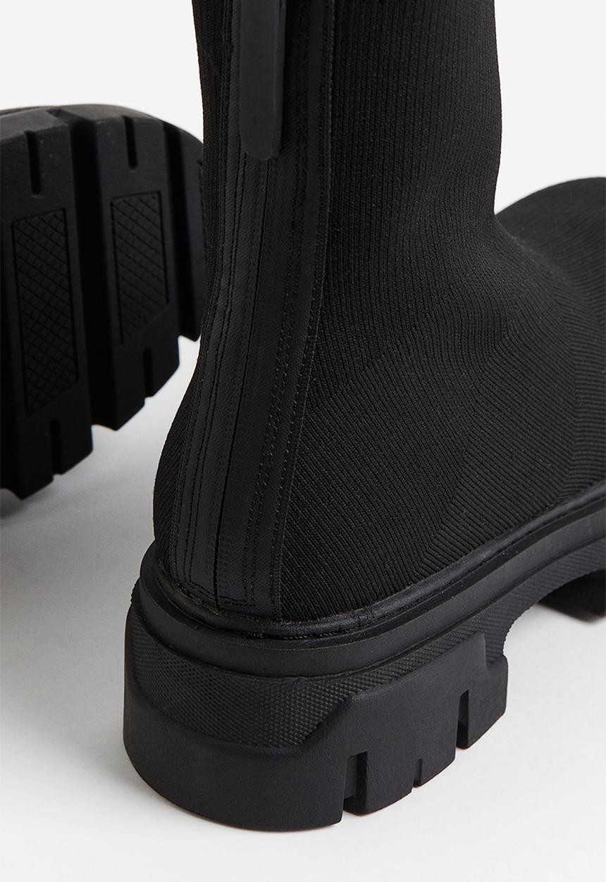 H&M - Chunky sock boots - black