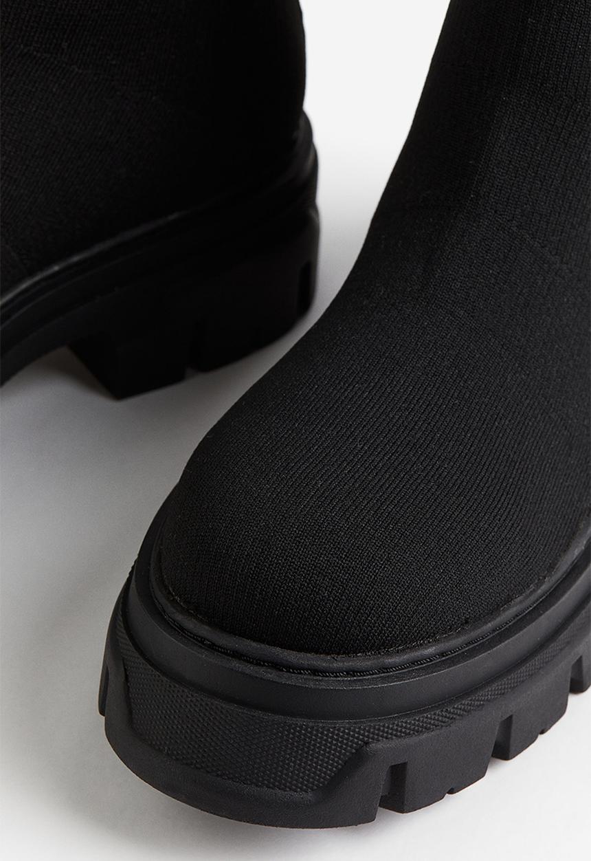 H&M - Chunky sock boots - black