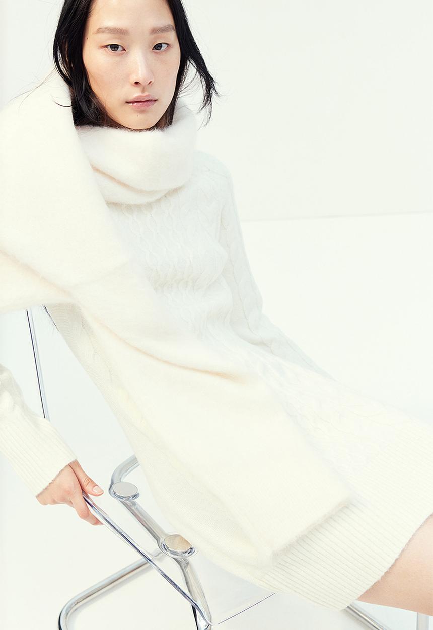 H&M - Cable-knit dress - cream