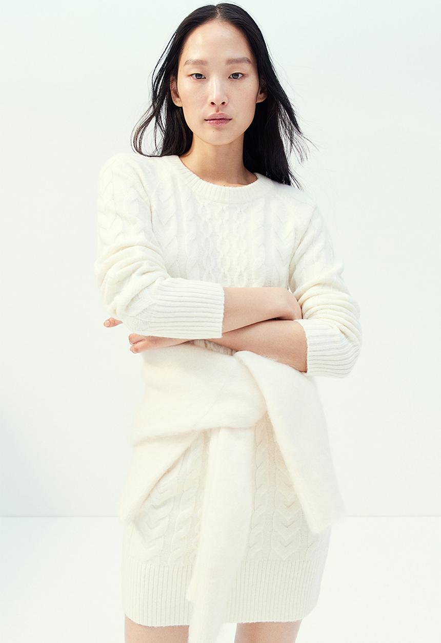 H&M - Cable-knit dress - cream