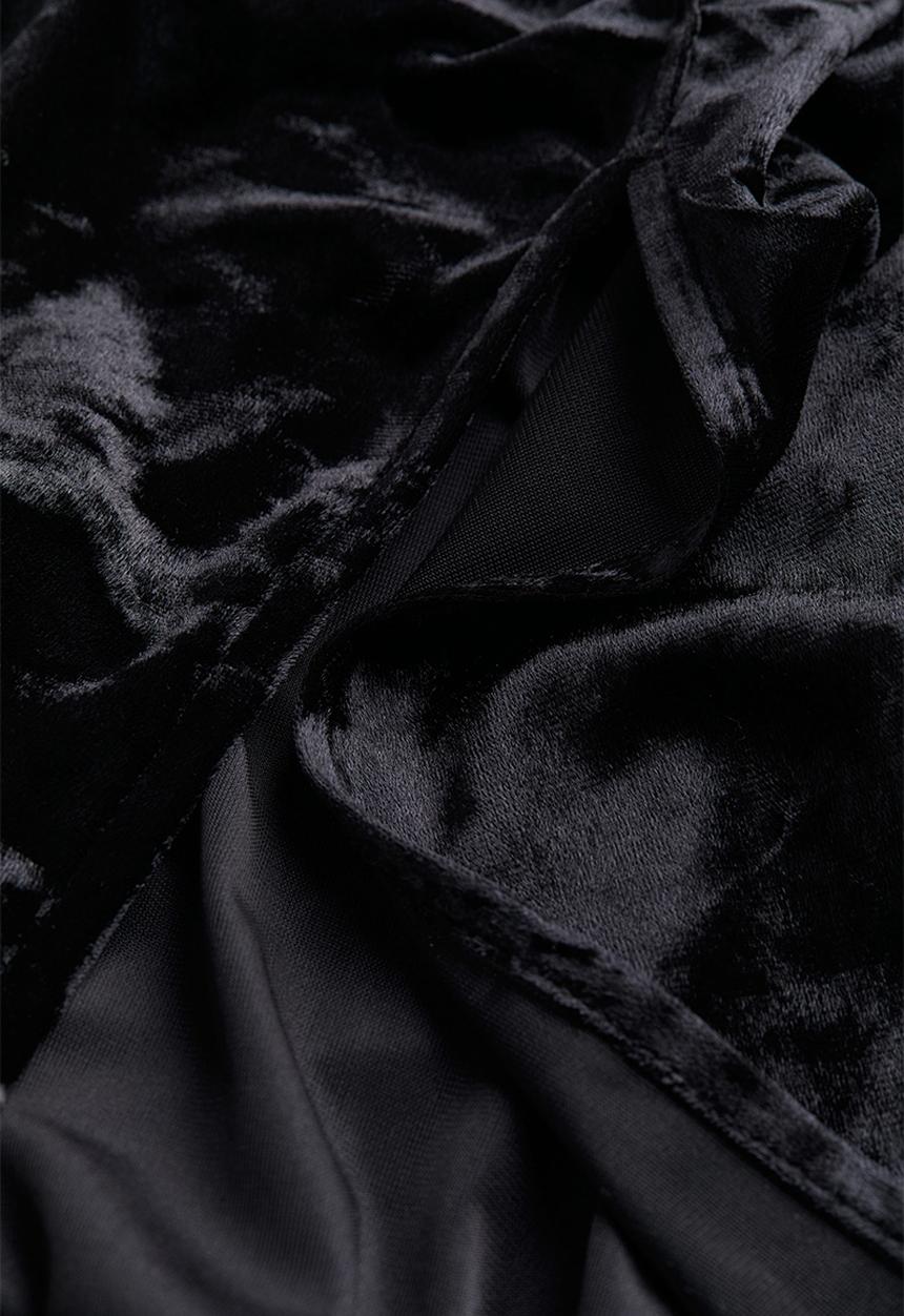 H&M - Crushed velvet midi skirt - black