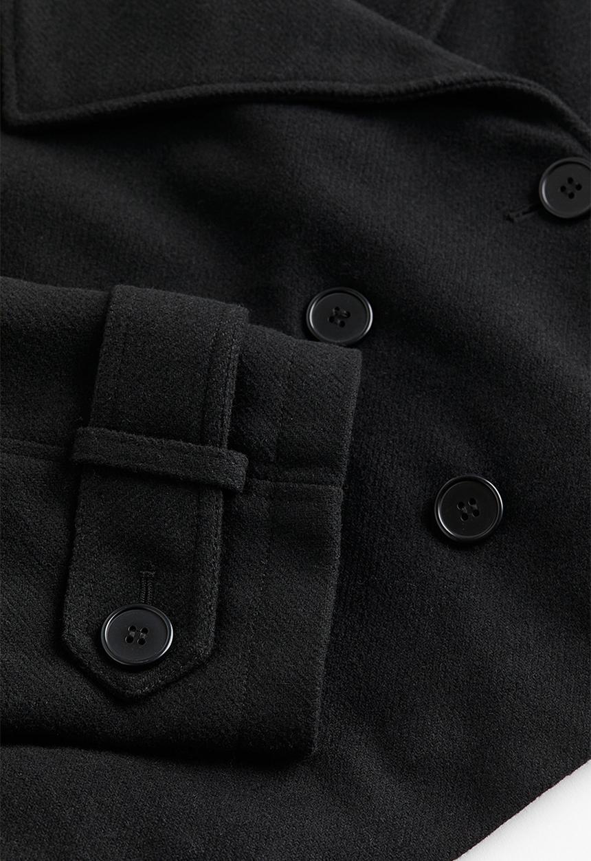 H&M - Double-breasted jacket - black
