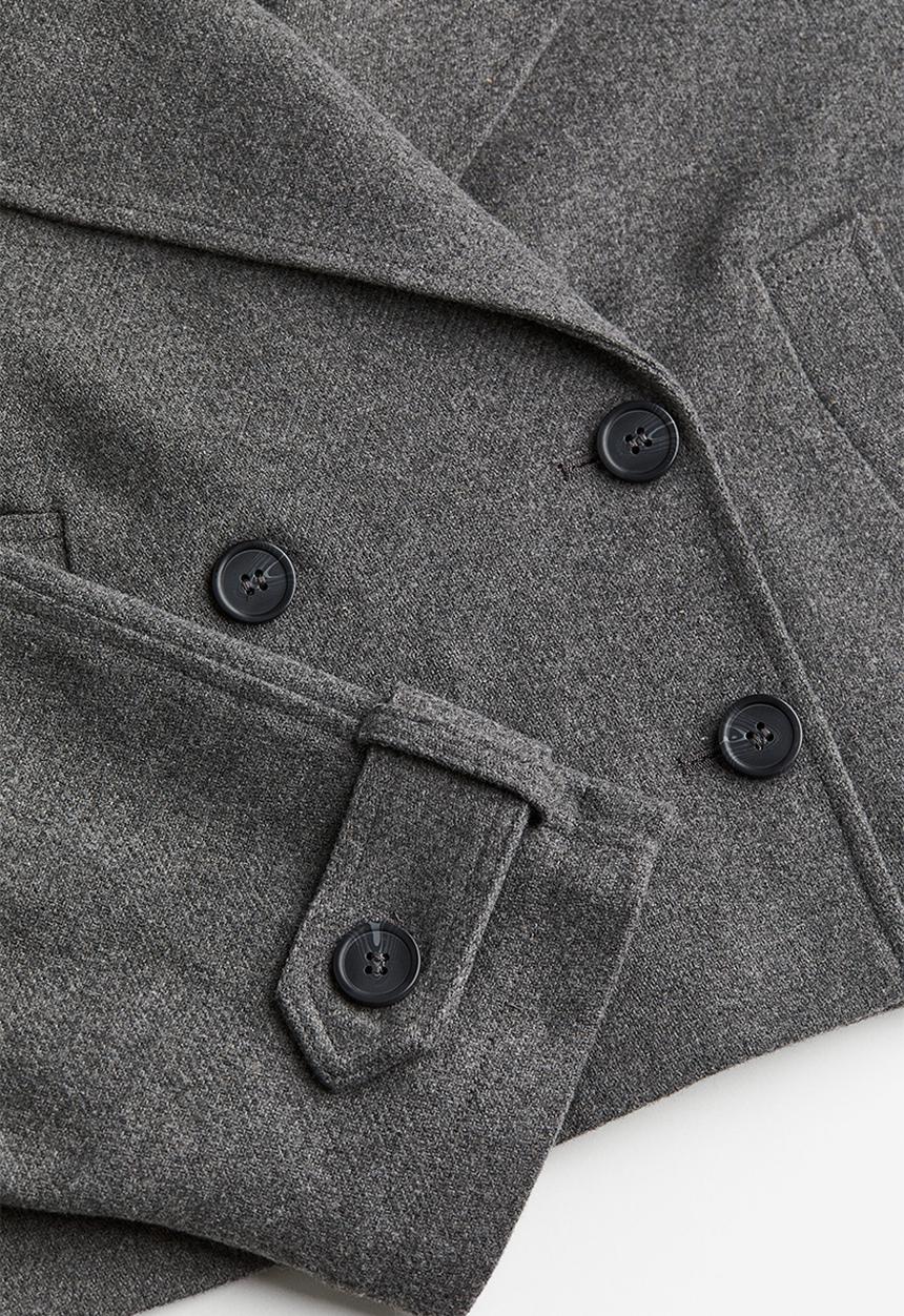 H&M - Double-breasted jacket - dark grey marl