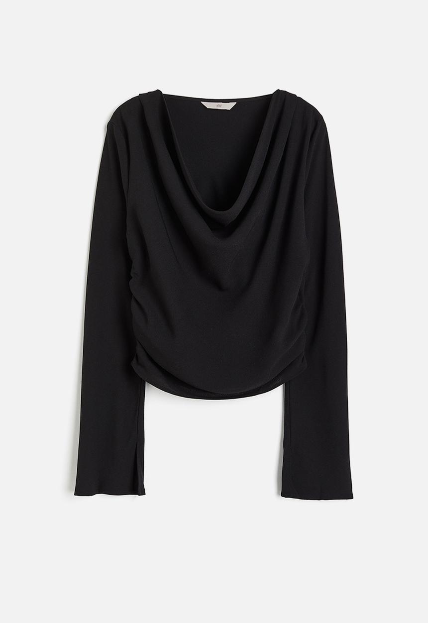 H&M - Cowl-neck blouse - black