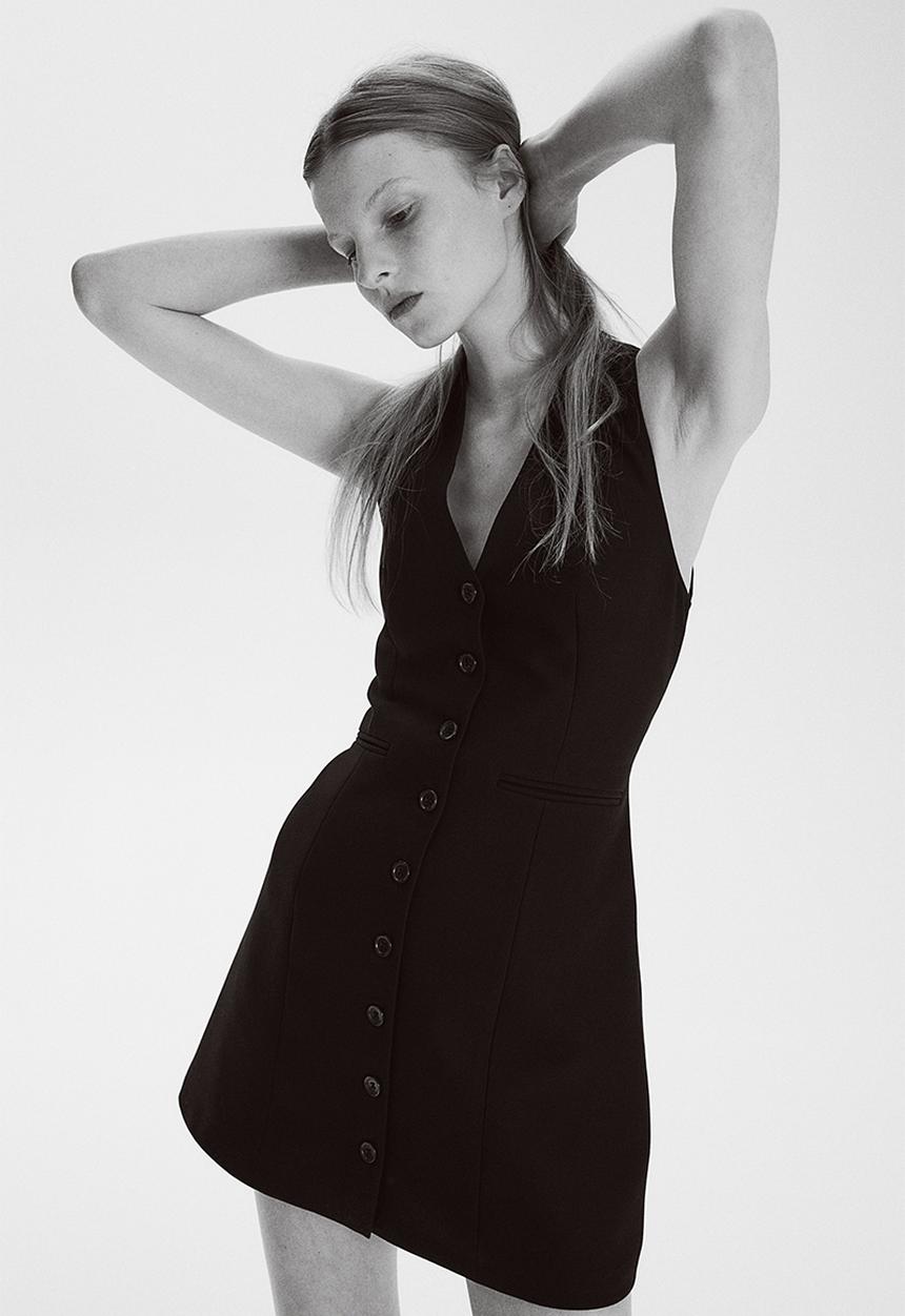 H&M - Button-front dress - black