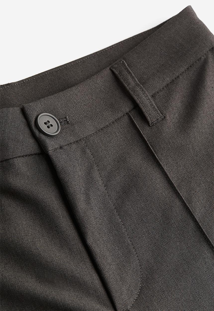 H&M - Flared tailored trousers - dark grey marl