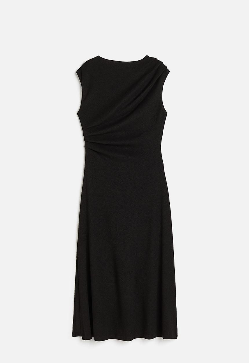 H&M - Draped jersey dress - black