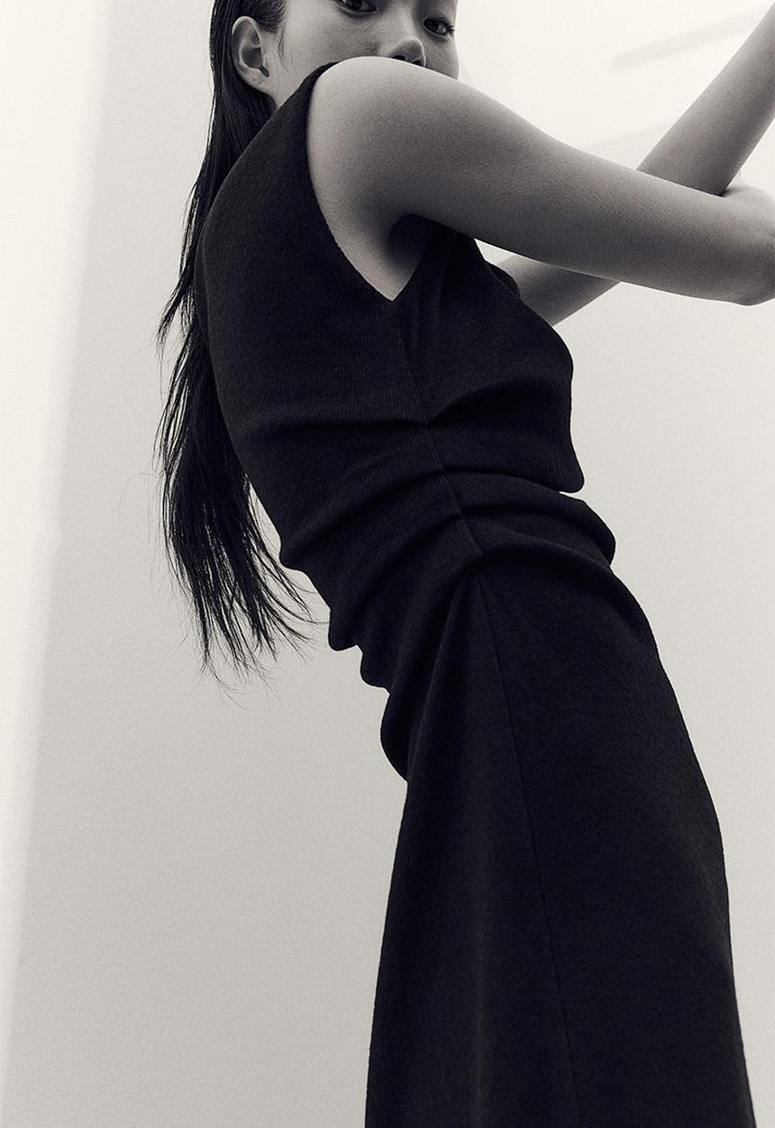 H&M - Draped jersey dress - black
