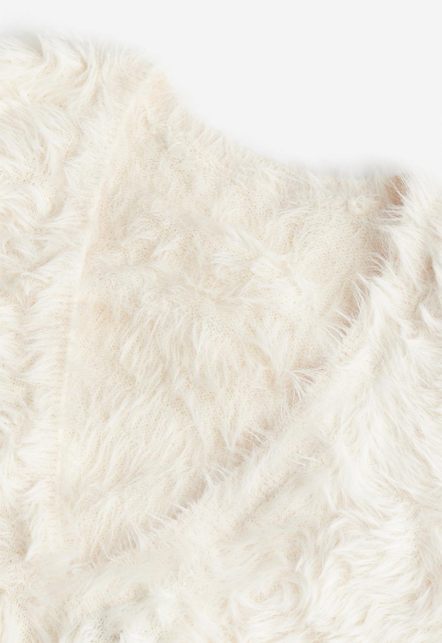 H&M - Fluffy deep-back jumper - cream