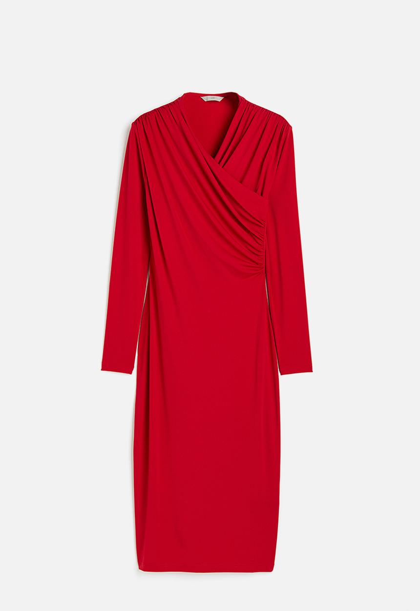 H&M - Draped bodycon dress - red