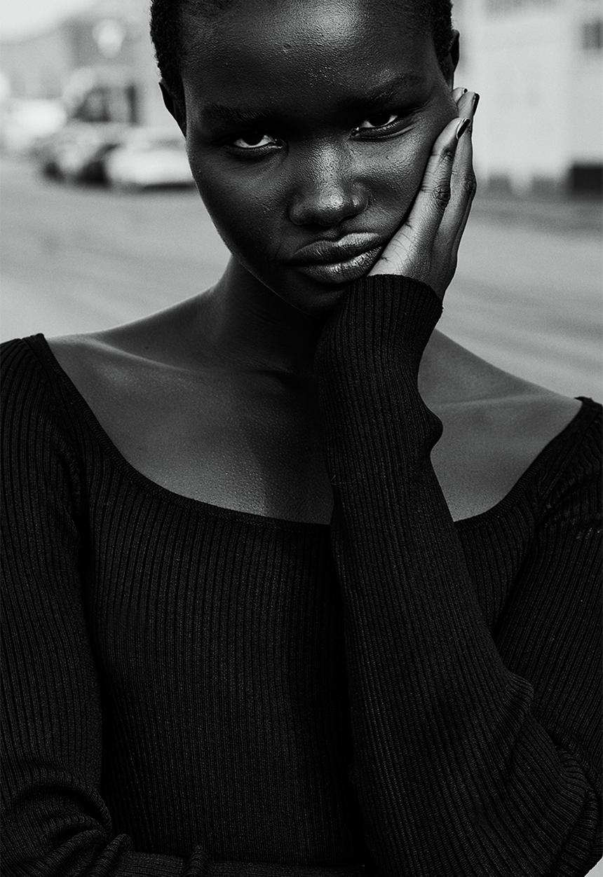 H&M - Fitted square-neck top - black