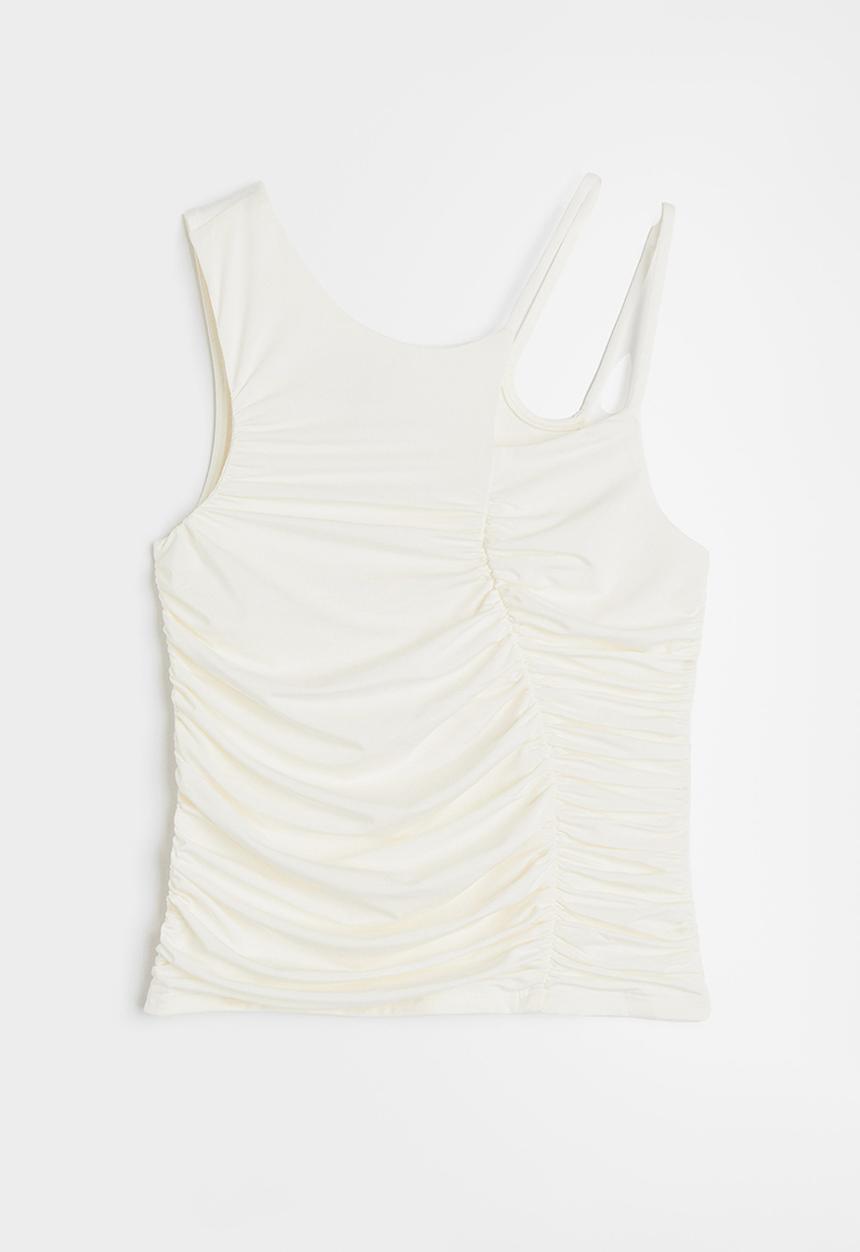 H&M - Gathered asymmetric top - cream