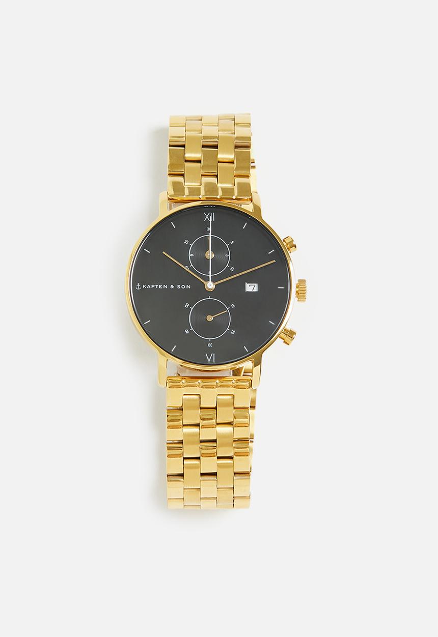 Kapten & Son - Chrono - gold black steel