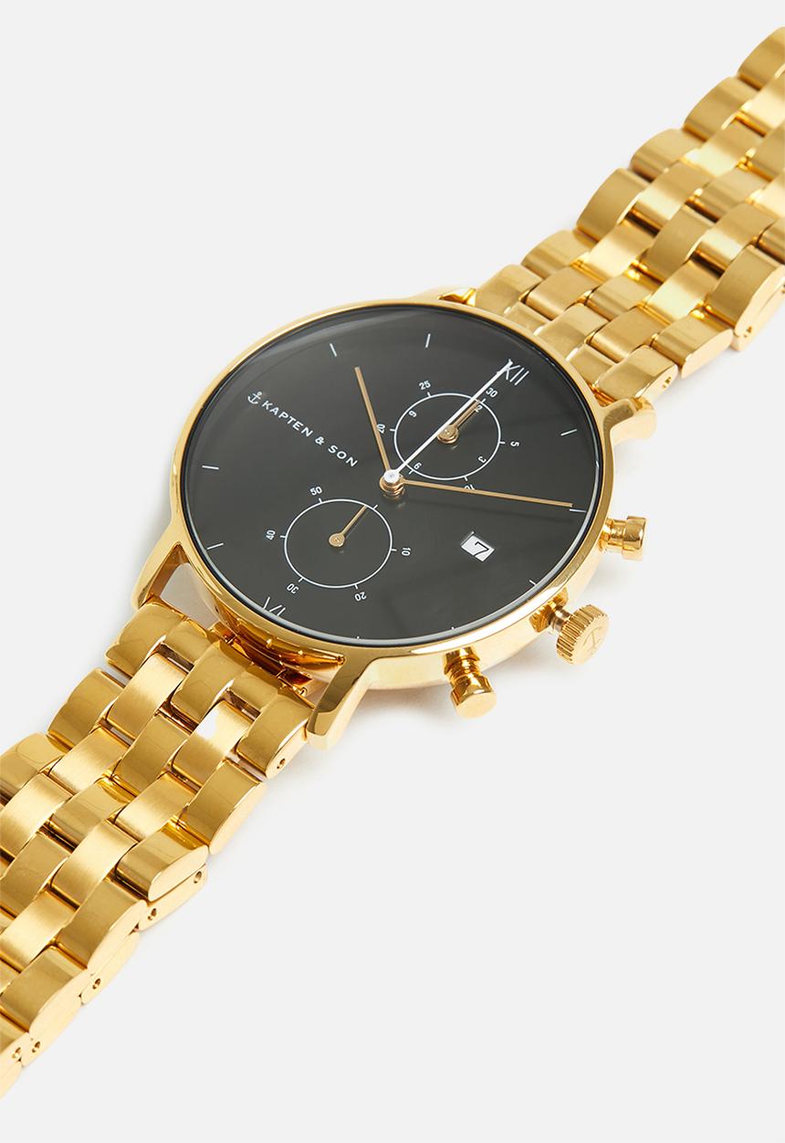 Kapten & Son - Chrono - gold black steel