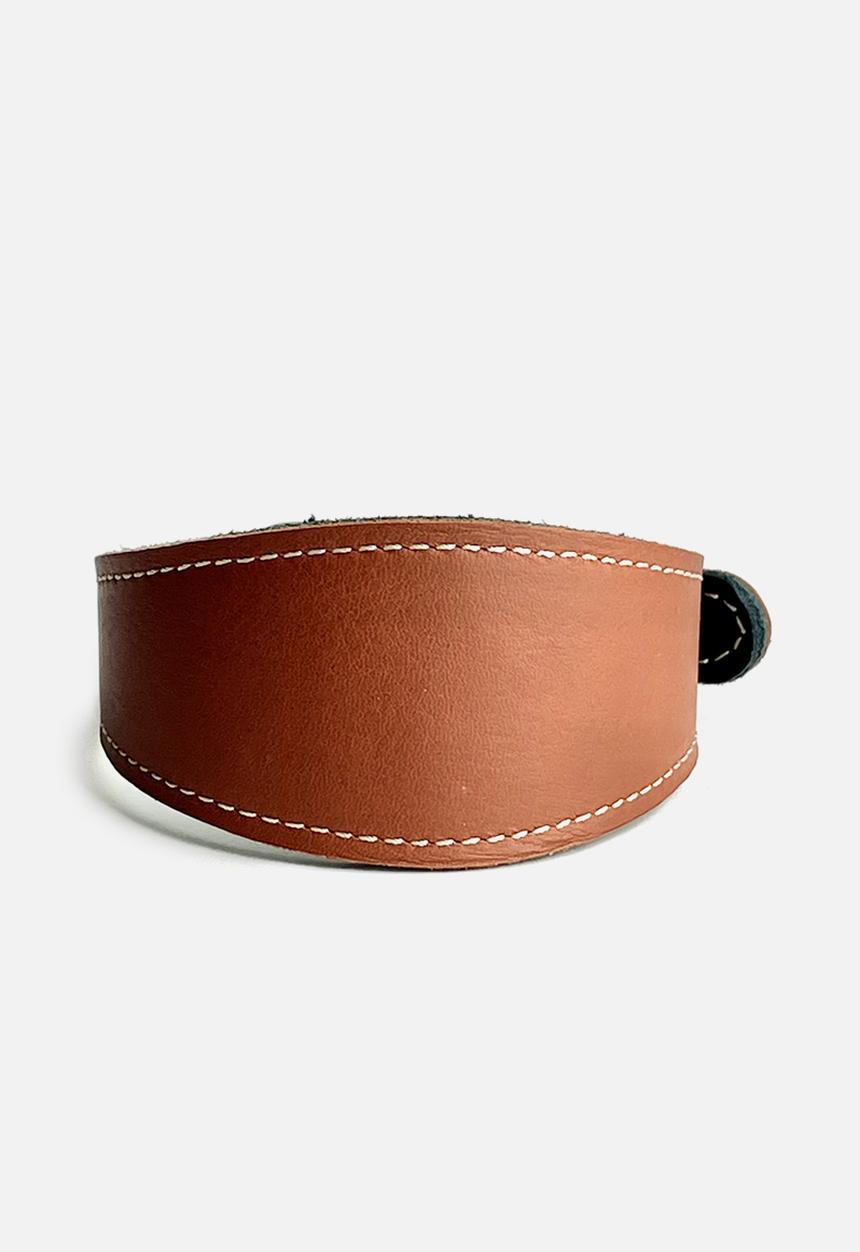 Houndstooth - Lurcher Curve collar - tobacco & black