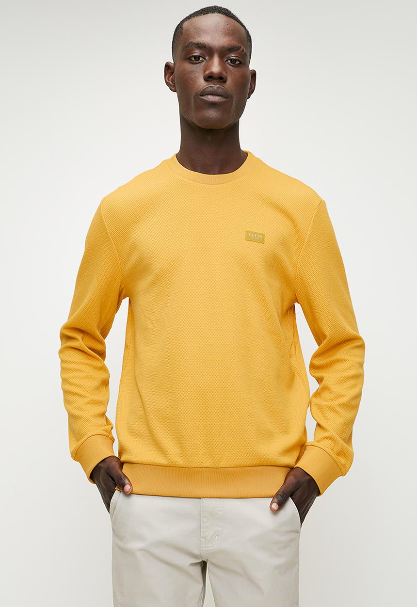 GUESS - Brand new tech stretch crew neck sweatshirt - gold flake