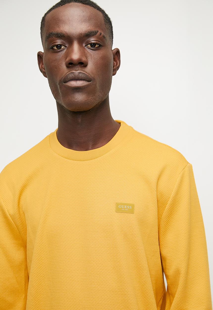 GUESS - Brand new tech stretch crew neck sweatshirt - gold flake