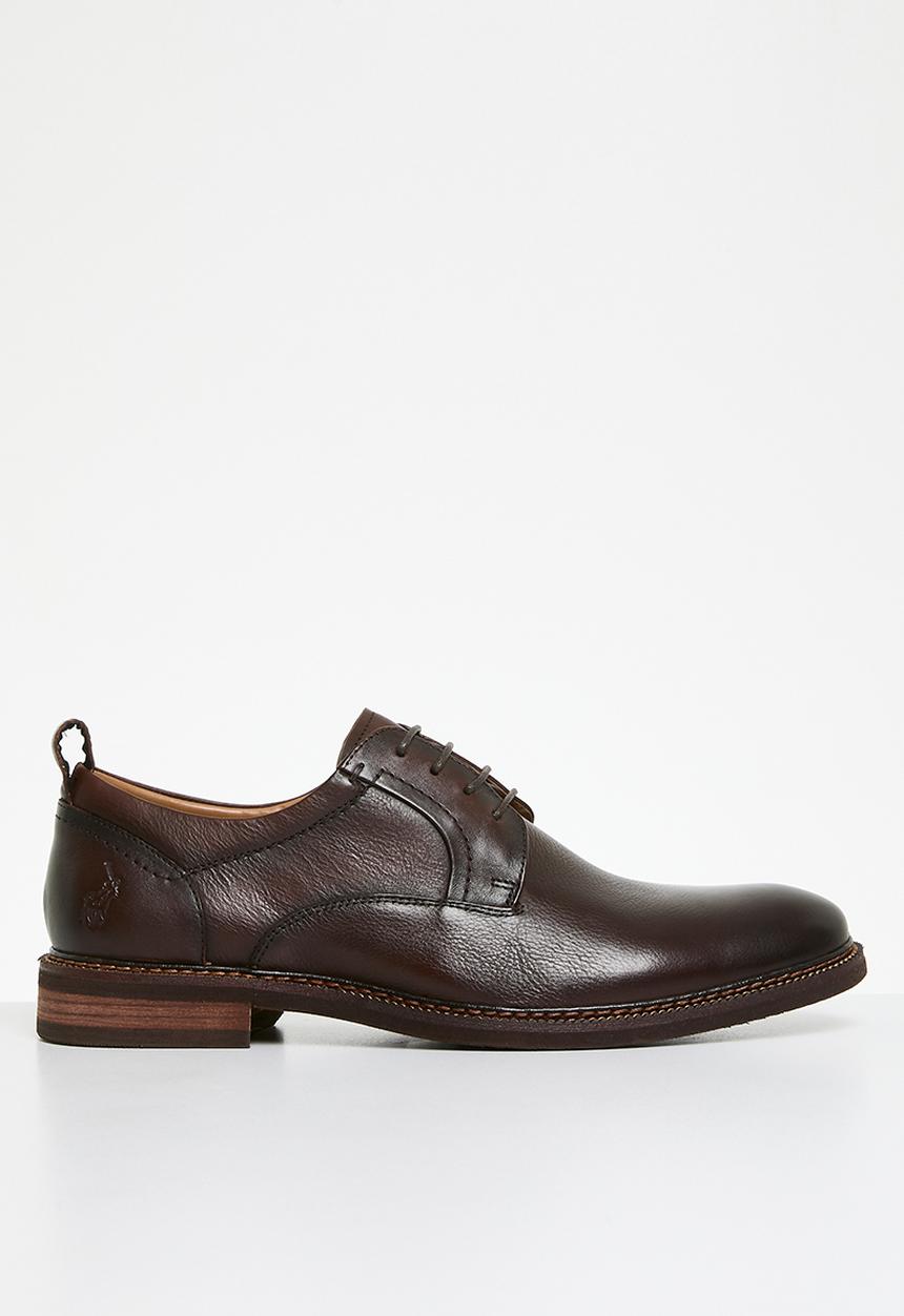 POLO - Tumbled leather gibson lace up - brown