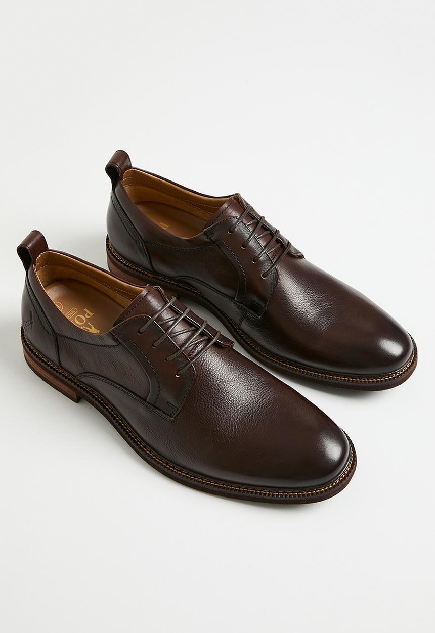 POLO - Tumbled leather gibson lace up - brown