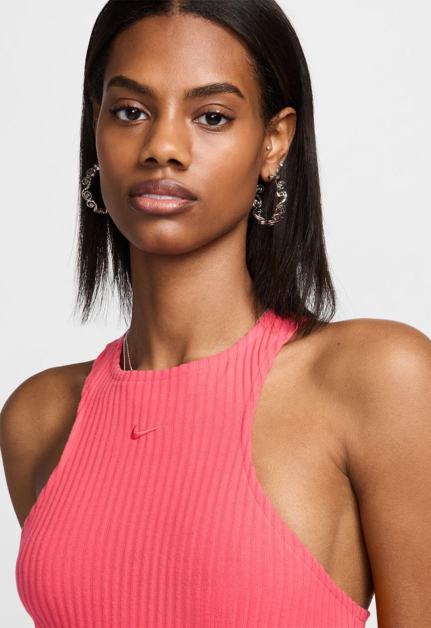 Nike - Nike Sportswear Chill Rib Midi Dress - Aster Pink/Aster Pink