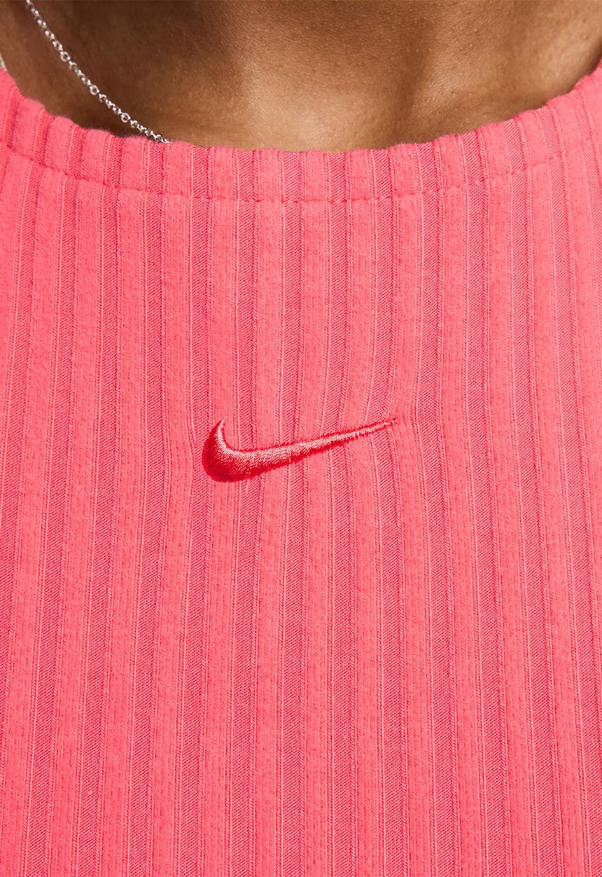 Nike - Nike Sportswear Chill Rib Midi Dress - Aster Pink/Aster Pink