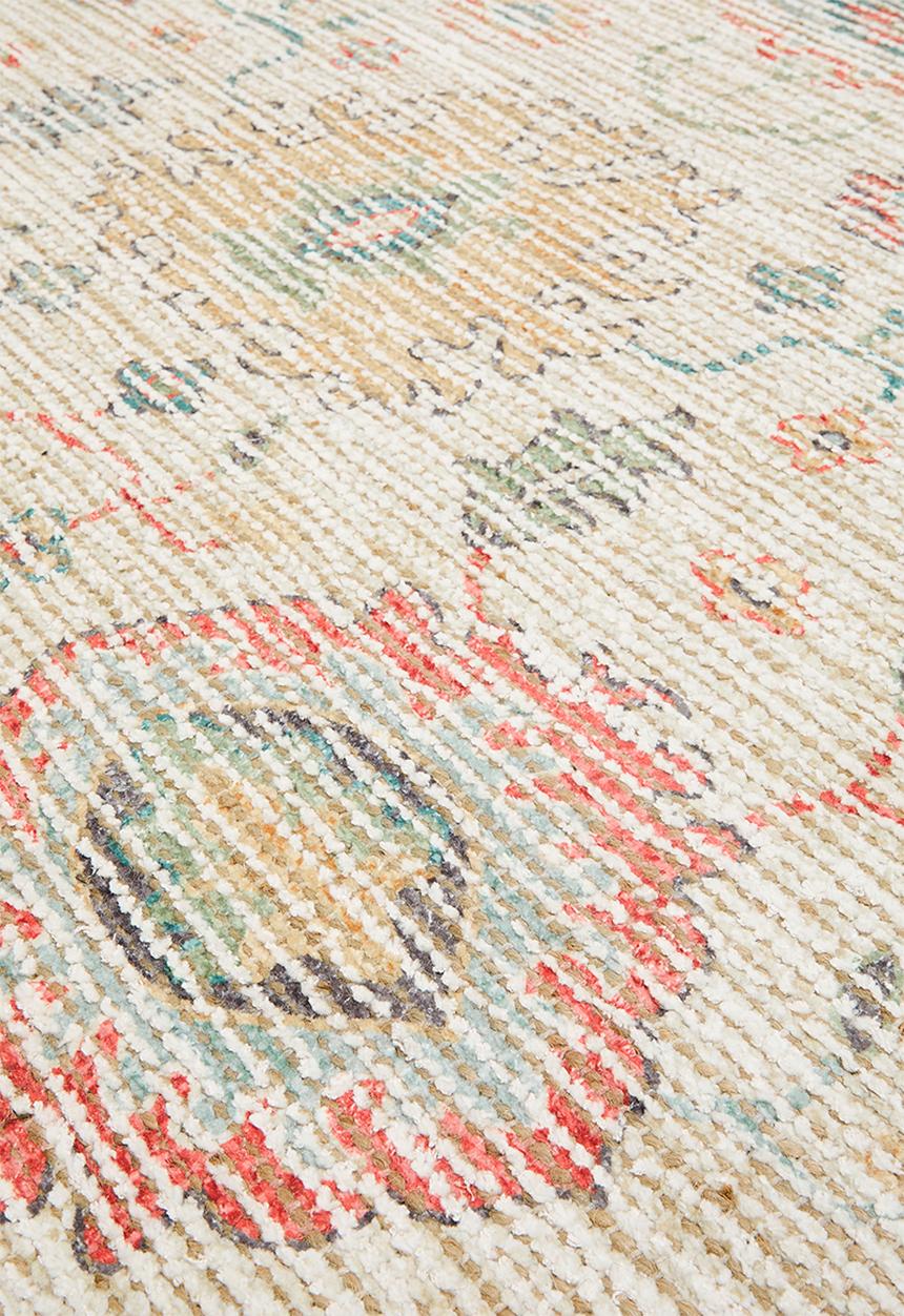 Sixth Floor - Floral Damask Jute Wool Blend Rug