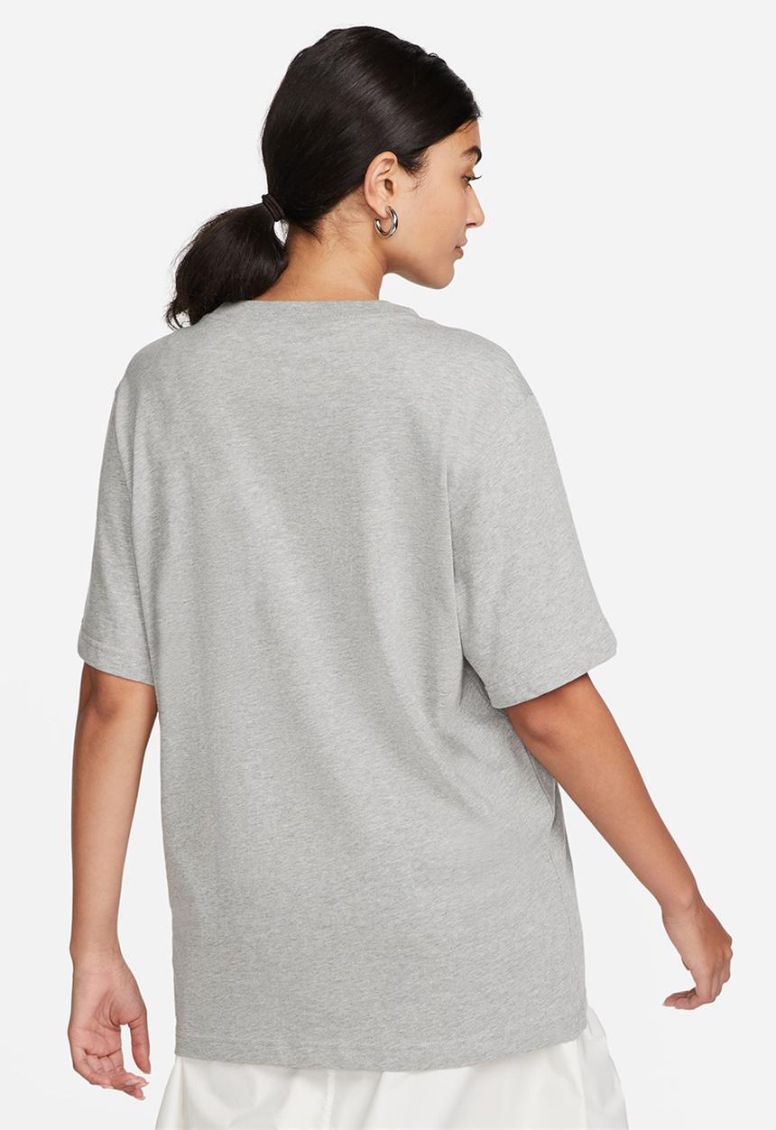 Nike - W nsw tee essntl lbr - dk grey heather/black