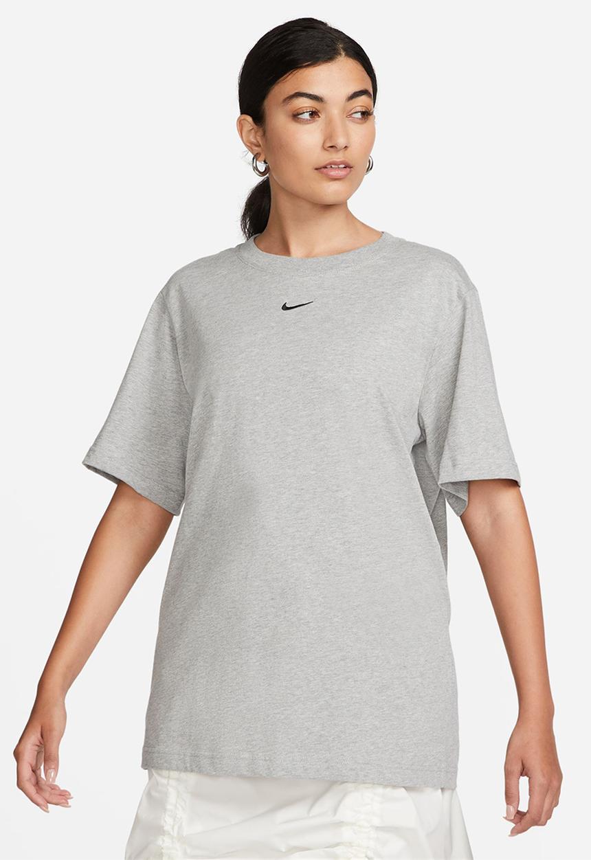 Nike - W nsw tee essntl lbr - dk grey heather/black