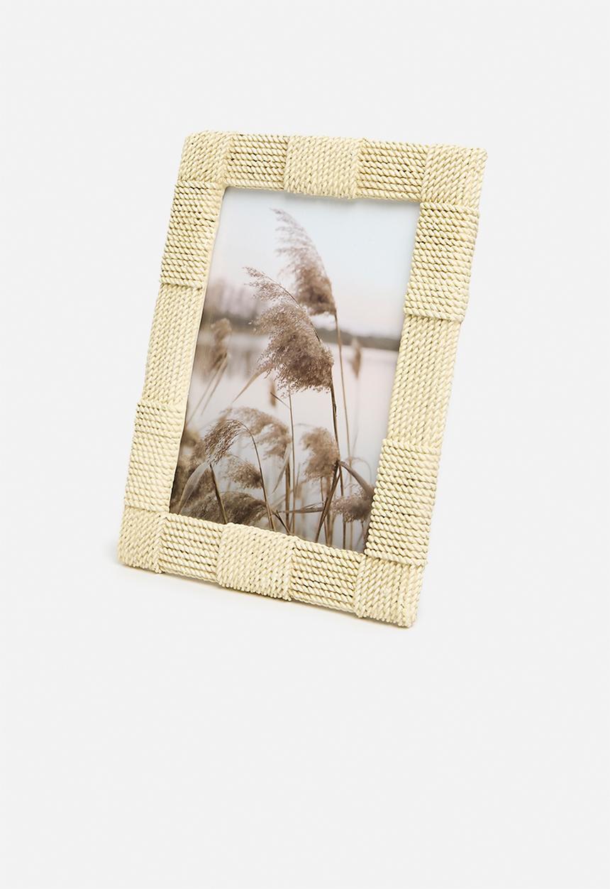 Sixth Floor - Jute polyresin photo frame - natural