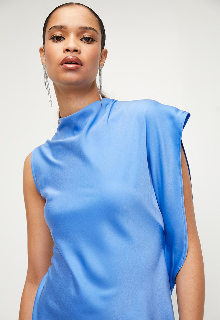 VELVET - Extend sleeve satin maxi dress - marina