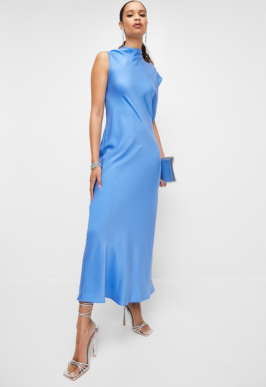 VELVET - Extend sleeve satin maxi dress - marina