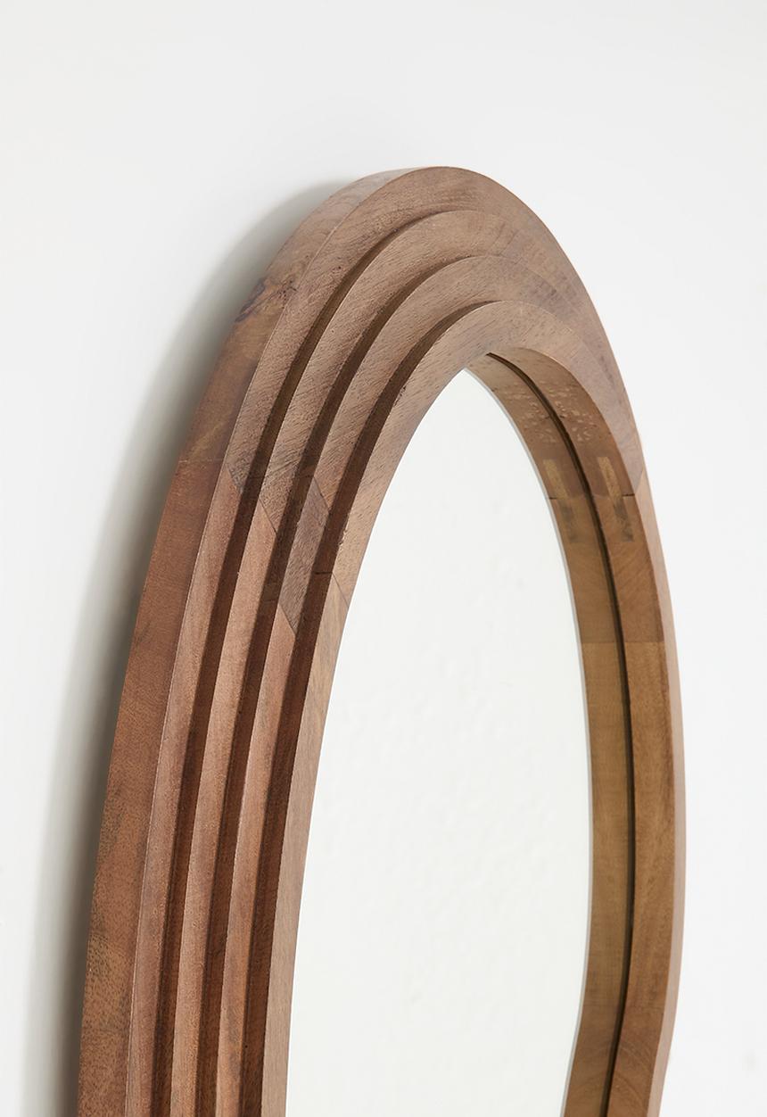 Sixth Floor - Curvy Mirror Walnut - brown