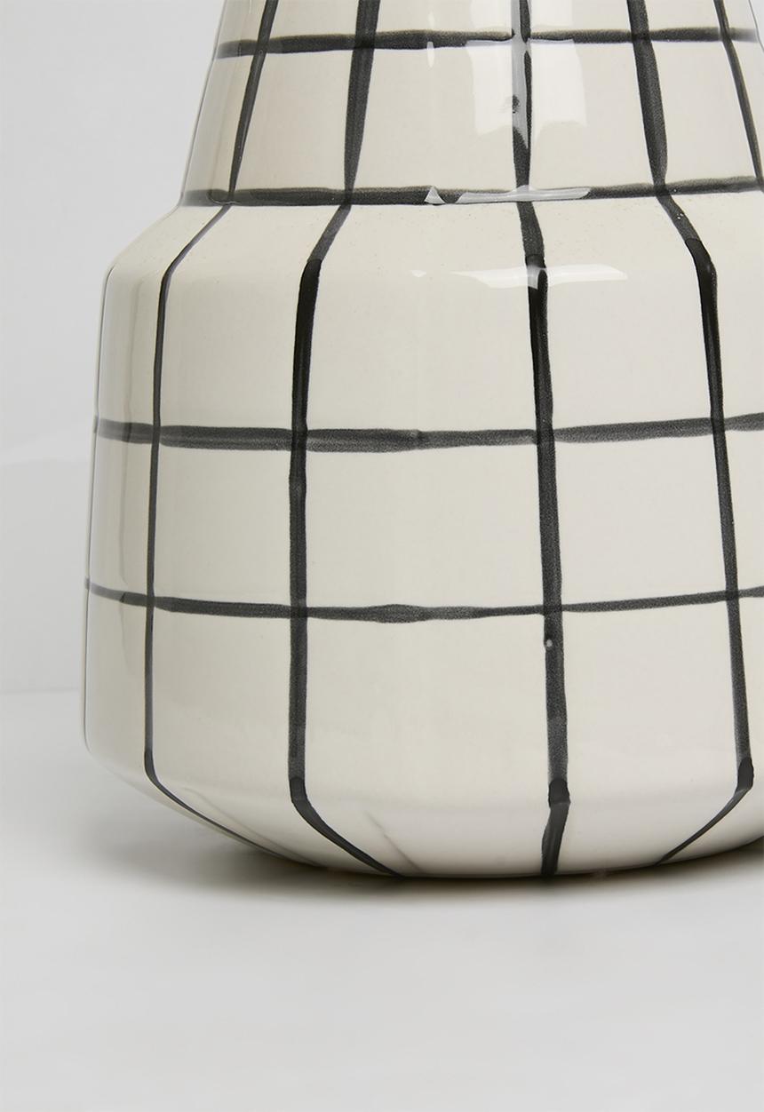 Sixth Floor - Ceramic Check Vase - Black & White